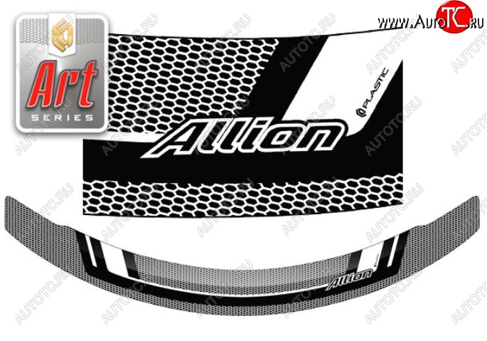 2 399 р. Дефлектор капота CA-Plastiс  Toyota Allion  T260 (2007-2016) седан дорестайлинг, седан 1-ый рестайлинг (Серия Art черная)  с доставкой в г. Кемерово