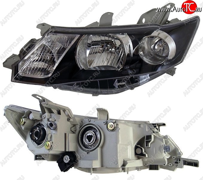 6 899 р. Левая фара SAT (чёрная) Toyota Allion T260 седан дорестайлинг (2007-2010)  с доставкой в г. Кемерово