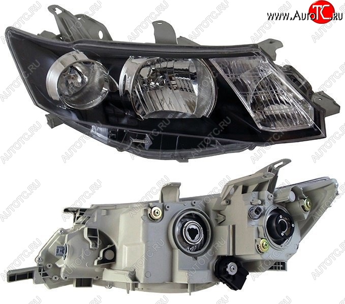 6 299 р. Правая фара SAT (чёрная) Toyota Allion T260 седан дорестайлинг (2007-2010)  с доставкой в г. Кемерово