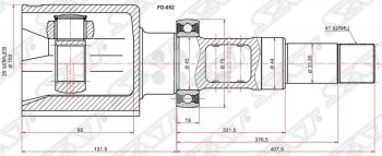 Шрус (внутренний/левый) SAT (25*20*35 мм) Toyota Allion  T260 - Wish  XE20