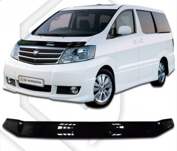 2 059 р. Дефлектор капота CA-Plastic Toyota Alphard H10 дорестайлинг (2002-2005) (серия Classic черный, Без надписи)  с доставкой в г. Кемерово. Увеличить фотографию 2