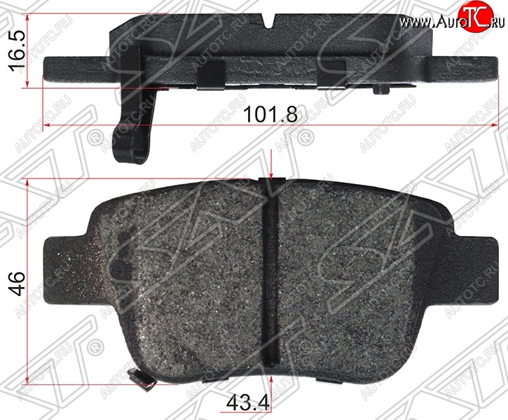 749 р. Колодки тормозные SAT (задние) Toyota Avensis T220 седан рестайлинг (2000-2003)  с доставкой в г. Кемерово