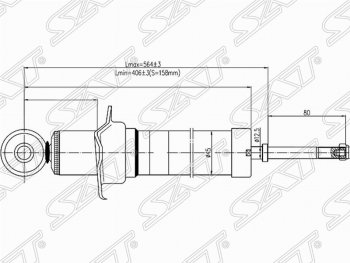 2 699 р. Амортизатор задний SAT (установка на левую или правую сторону) Toyota Mark 2 X110 седан дорестайлинг (2000-2002)  с доставкой в г. Кемерово. Увеличить фотографию 1