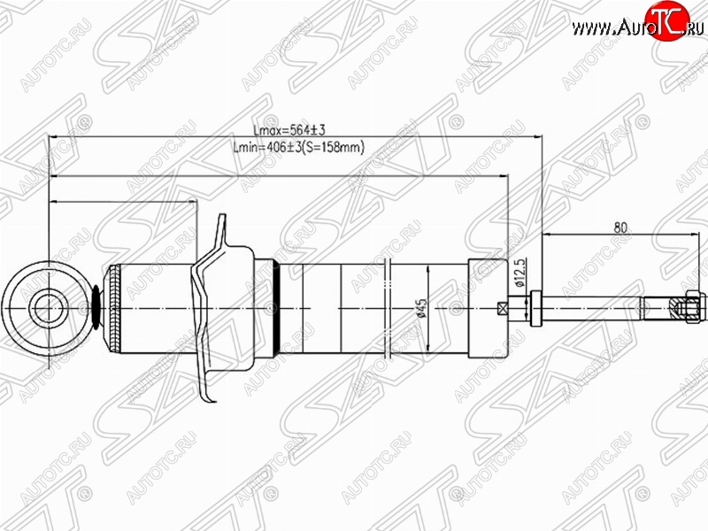 2 699 р. Амортизатор задний SAT (установка на левую или правую сторону) Toyota Mark 2 X110 седан дорестайлинг (2000-2002)  с доставкой в г. Кемерово