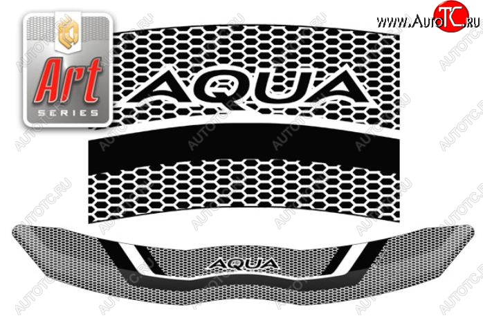 2 199 р. Дефлектор капота CA-Plastiс  Toyota Aqua  P10 (2011-2017) дорестайлинг, 1-ый рестайлинг (Серия Art серебро)  с доставкой в г. Кемерово