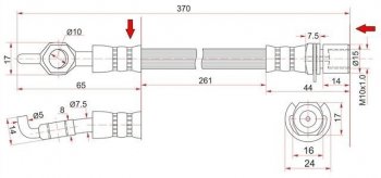 Тормозной шланг SAT (передний) Toyota Aristo  S160 - Crown ( S170,  S180)