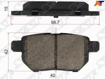 629 р. Колодки тормозные задние SAT Toyota Prius XW30 дорестайлинг (2009-2011)  с доставкой в г. Кемерово. Увеличить фотографию 1