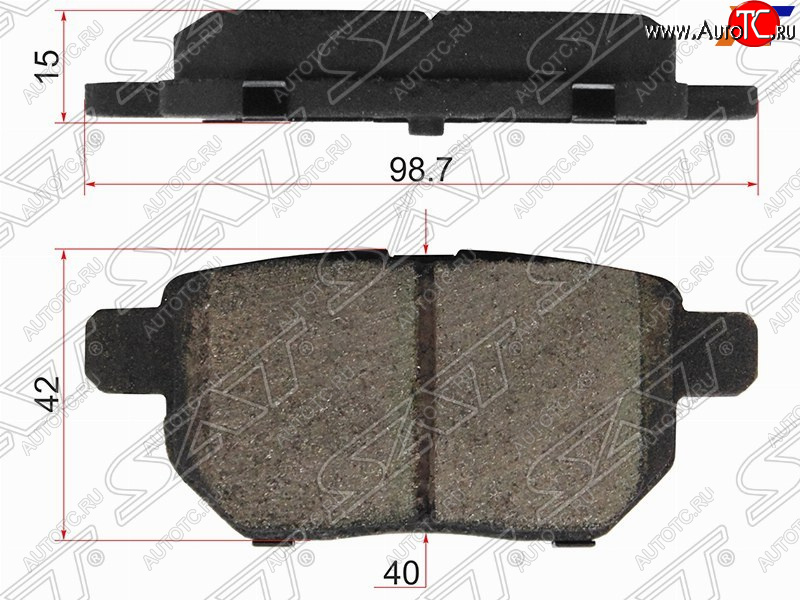 619 р. Колодки тормозные задние SAT  JAC S3 (2014-2025), Pontiac Vibe  AZE (2008-2010), Toyota Auris  E150 (2006-2012), Toyota Corolla ( E120,  E150,  E180) (2000-2019), Toyota Prius  XW30 (2009-2016)  с доставкой в г. Кемерово