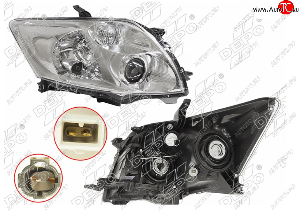 10 399 р. Правая фара (под электрокорректор, Евросвет) DEPO Toyota Auris E150 хэтчбэк 5 дв. дорестайлинг (2006-2010)  с доставкой в г. Кемерово