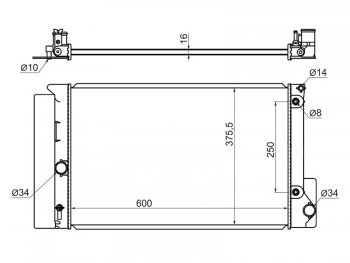 Радиатор двигателя (трубчатый, АКПП) SAT Toyota Avensis T270 седан дорестайлинг (2008-2011)