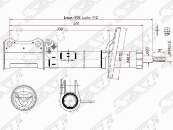 3 599 р. Левый амортизатор задний SAT Toyota Carina T190 седан дорестайлинг (1992-1994)  с доставкой в г. Кемерово. Увеличить фотографию 1