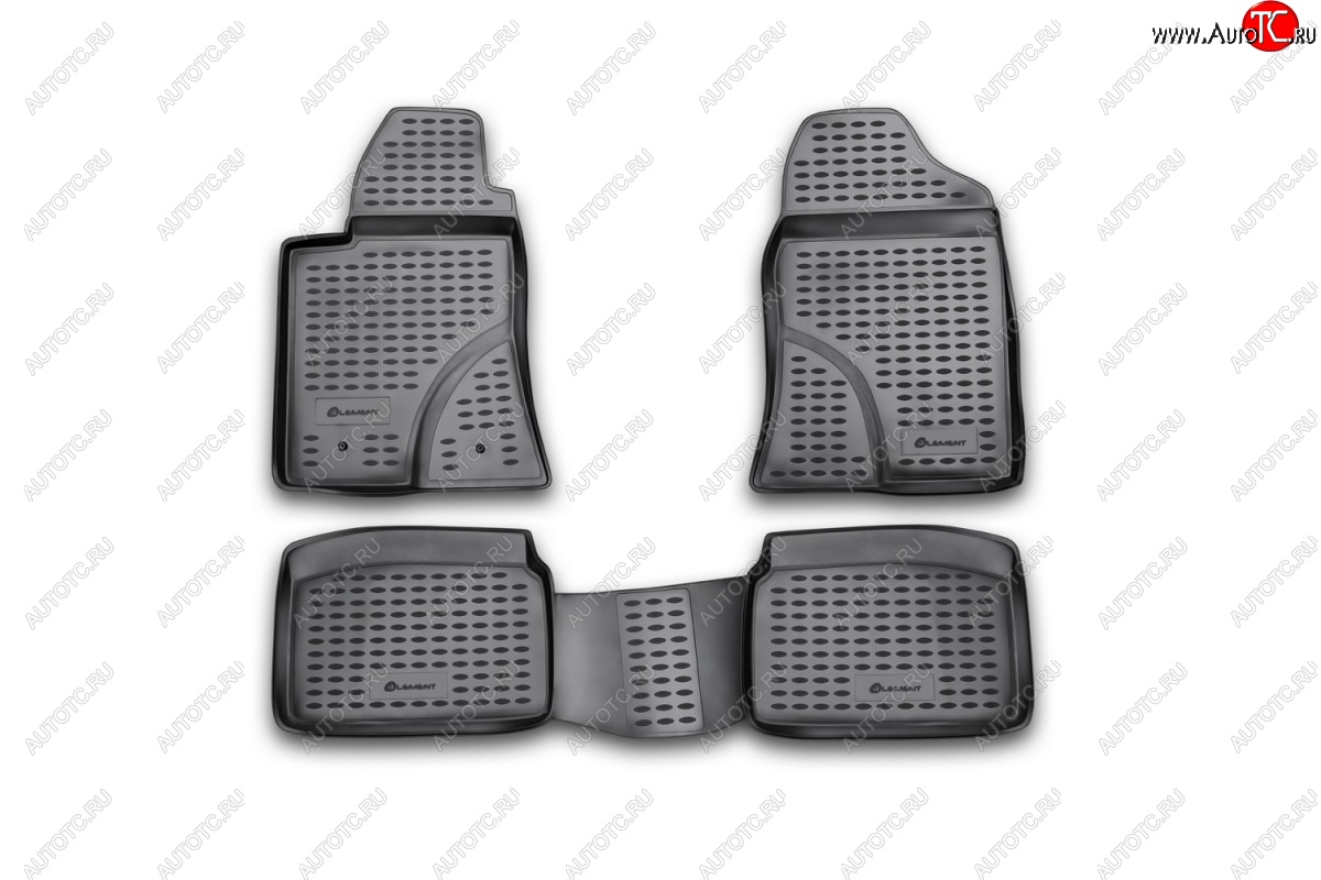 2 589 р. Коврики в салон Element 4 шт. (полиуретан) Toyota Avensis T250 универсал дорестайлинг (2003-2006) (Черные)  с доставкой в г. Кемерово