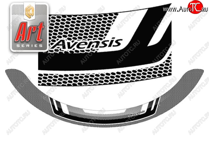2 599 р. Дефлектор капота CA-Plastiс  Toyota Avensis ( T270 седан,  T270 универсал) (2008-2015) дорестайлинг, 1-ый рестайлинг (Серия Art графит)  с доставкой в г. Кемерово