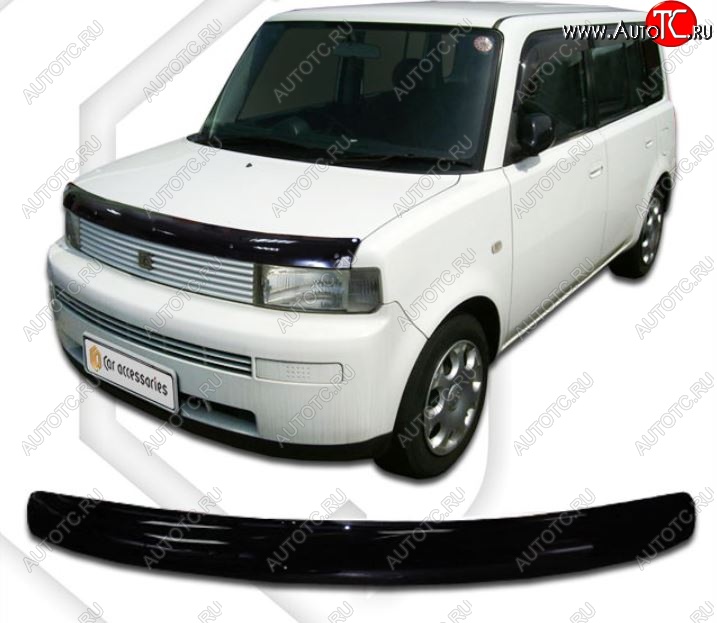 1 899 р. Дефлектор капота CA-Plastic  Toyota bB  1 (2000-2005) (Classic черный, Без надписи)  с доставкой в г. Кемерово