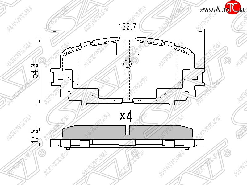 999 р. Колодки тормозные SAT (передние) Toyota Belta/Yaris XP90 седан (2005-2012)  с доставкой в г. Кемерово