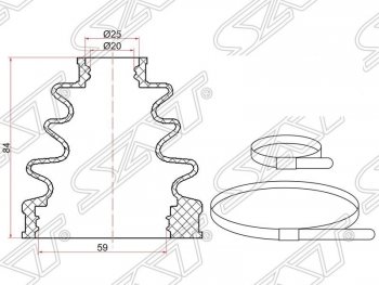 389 р. Пыльник ШРУСа (внутренний) SAT Toyota Belta/Yaris XP90 седан (2005-2012)  с доставкой в г. Кемерово. Увеличить фотографию 1