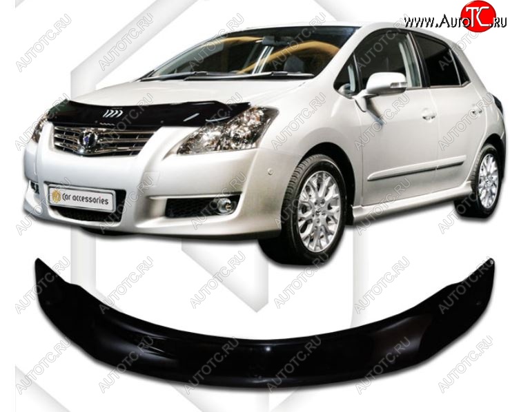 2 199 р. Дефлектор капота CA-Plastic Toyota Blade хэтчбек (2006-2012) (Classic черный, Без надписи)  с доставкой в г. Кемерово