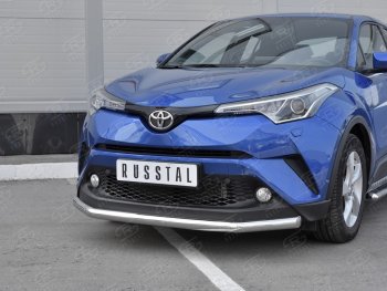 15 399 р. Защита переднего бампера (Ø63 мм, нержавейка) SLITKOFF  Toyota C-HR  NGX10, ZGX10 (2016-2019) дорестайлинг  с доставкой в г. Кемерово. Увеличить фотографию 4