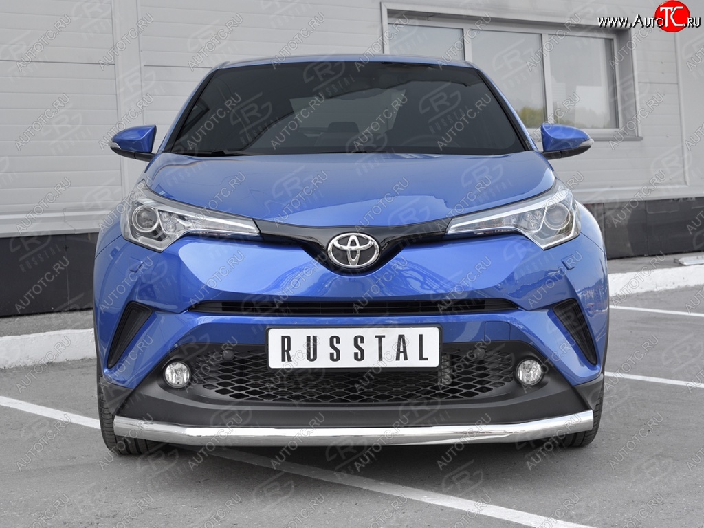 15 399 р. Защита переднего бампера (Ø63 мм, нержавейка) SLITKOFF  Toyota C-HR  NGX10, ZGX10 (2016-2019) дорестайлинг  с доставкой в г. Кемерово