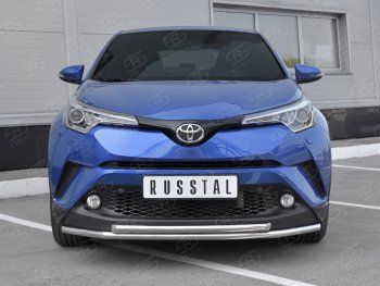 16 999 р. Защита переднего бампера (2 трубы Ø42 мм, нержавейка) SLITKOFF  Toyota C-HR  NGX10, ZGX10 (2016-2019) дорестайлинг  с доставкой в г. Кемерово. Увеличить фотографию 2