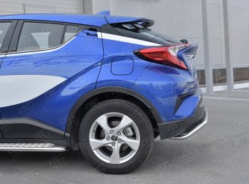 15 749 р. Защита заднего бампера (Ø42 мм волна, нержавейка) SLITKOFF  Toyota C-HR  NGX10, ZGX10 (2016-2019) дорестайлинг  с доставкой в г. Кемерово. Увеличить фотографию 3