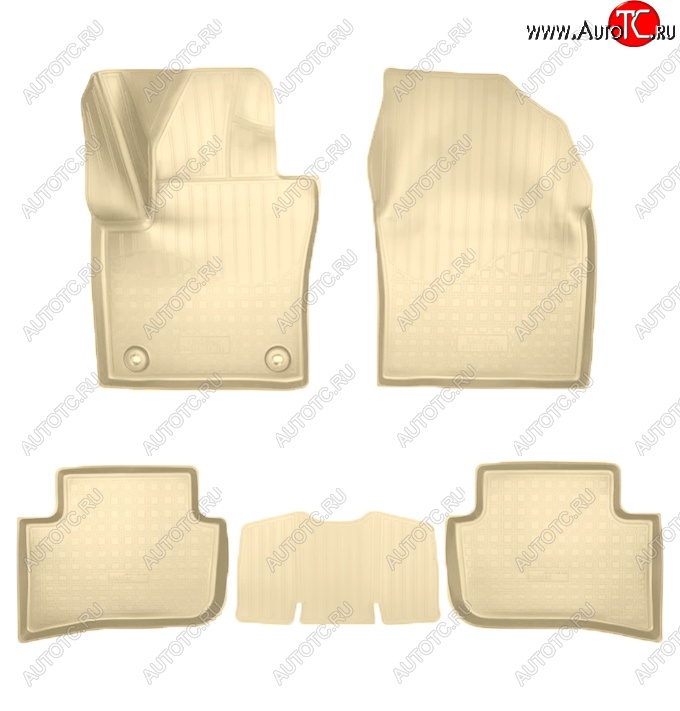 3 299 р. Коврики салонные Noplast (3D, полный привод)  Toyota C-HR  NGX10, ZGX10 (2016-2025) дорестайлинг, рестайлинг (Бежевые)  с доставкой в г. Кемерово