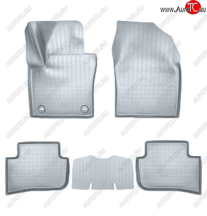 3 299 р. Коврики салонные Noplast (3D, полный привод)  Toyota C-HR  NGX10, ZGX10 (2016-2025) дорестайлинг, рестайлинг (Серые)  с доставкой в г. Кемерово