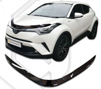 1 999 р. Дефлектор капота CA-Plastiс  Toyota C-HR  NGX10, ZGX10 (2019-2025) рестайлинг (Classic черный, Без надписи)  с доставкой в г. Кемерово. Увеличить фотографию 1