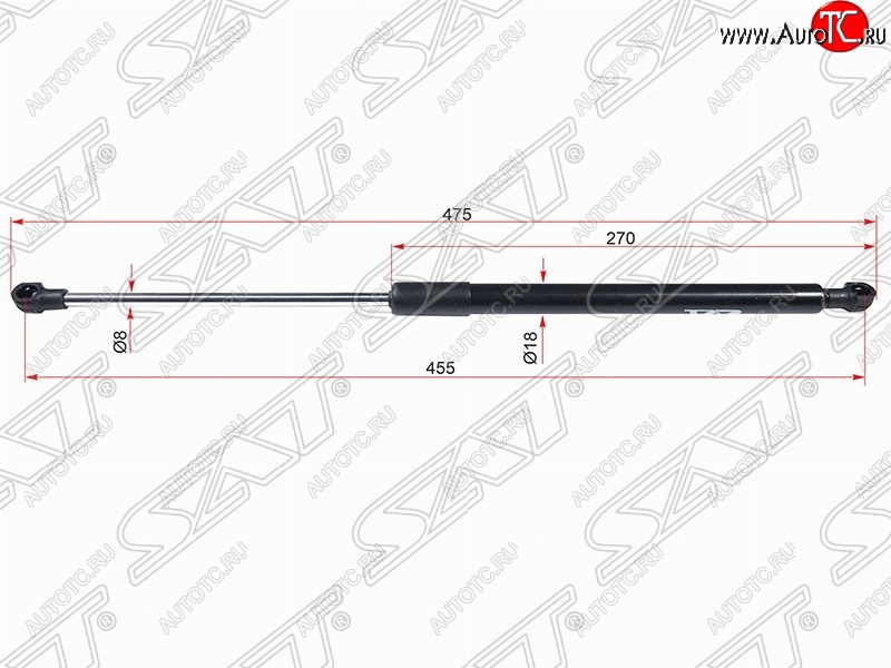 799 р. Левый газовый упор крышки багажника SAT Toyota Caldina T240 универсал дорестайлинг (2002-2004)  с доставкой в г. Кемерово