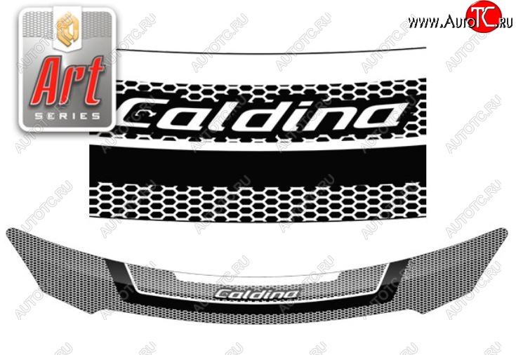2 479 р. Дефлектор капота CA-Plastiс  Toyota Caldina  T240 (2002-2007) универсал дорестайлинг, универсал рестайлинг (Серия Art серебро)  с доставкой в г. Кемерово