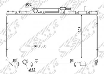 4 999 р. Радиатор двигателя SAT Toyota Caldina T190 дорестайлинг универсал (1992-1995)  с доставкой в г. Кемерово. Увеличить фотографию 1