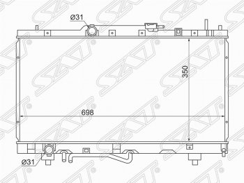 5 349 р. Радиатор двигателя SAT Toyota Caldina T190 дорестайлинг универсал (1992-1995)  с доставкой в г. Кемерово. Увеличить фотографию 1