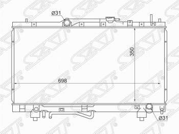 4 899 р. Радиатор двигателя SAT (трубчатый, МКПП/АКПП, Китай) Toyota Caldina T190 дорестайлинг универсал (1992-1995)  с доставкой в г. Кемерово. Увеличить фотографию 1