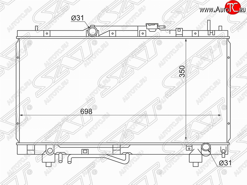 4 899 р. Радиатор двигателя SAT (трубчатый, МКПП/АКПП, Китай)  Toyota Caldina ( T190,  T210) - Corona Premio  T210  с доставкой в г. Кемерово