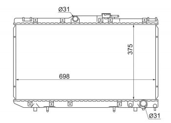 6 699 р. Радиатор двигателя SAT Toyota Caldina T190 дорестайлинг универсал (1992-1995)  с доставкой в г. Кемерово. Увеличить фотографию 1