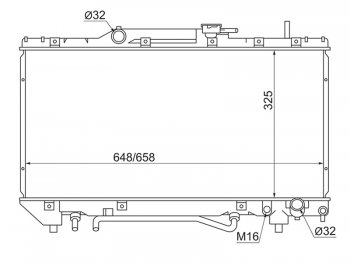 Радиатор двигателя (пластинчатый, МКПП/АКПП,	3SFE/3SGE/4SFE) SAT Toyota Carina Е210 седан дорестайлинг (1996-1998)