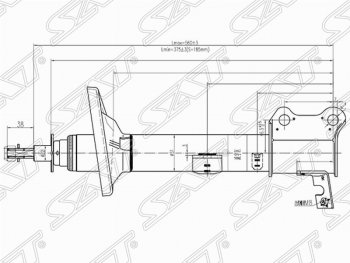 3 369 р. Правый амортизатор задний SAT Toyota Caldina T210 дорестайлинг универсал (1997-1999)  с доставкой в г. Кемерово. Увеличить фотографию 1