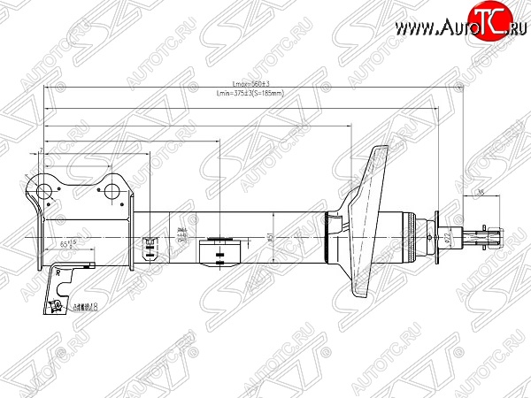 3 369 р. Левый амортизатор задний SAT Toyota Carina Е210 седан дорестайлинг (1996-1998)  с доставкой в г. Кемерово