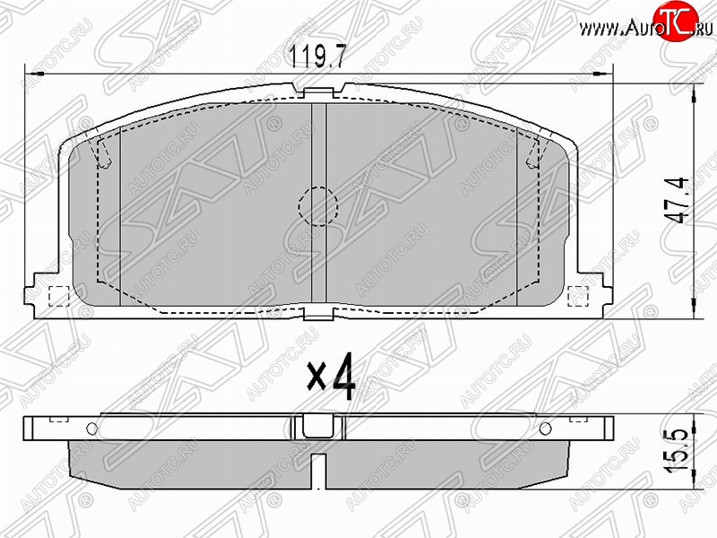 939 р. Колодки тормозные (передние) SAT  Toyota Caldina ( T190,  T210) - Raum  с доставкой в г. Кемерово