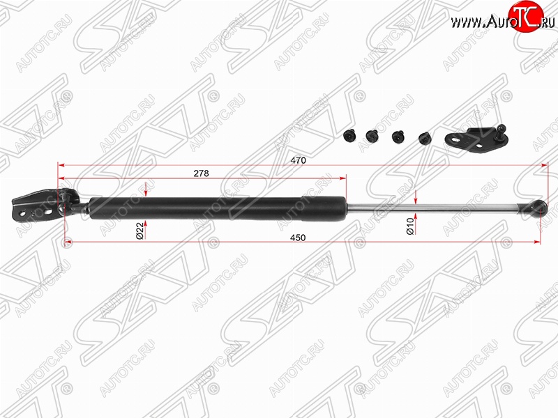 1 339 р. Левый газовый упор крышки багажника SAT  Toyota Caldina  T210 (1997-1999) дорестайлинг универсал  с доставкой в г. Кемерово