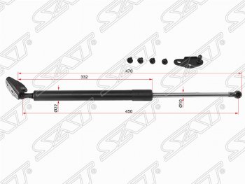 1 339 р. Правый газовый упор крышки багажника SAT Toyota Caldina T210 дорестайлинг универсал (1997-1999)  с доставкой в г. Кемерово. Увеличить фотографию 1