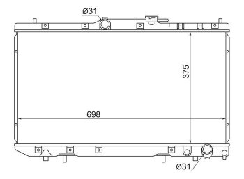 Радиатор двигателя SAT (DIESEL) Toyota Carina Е210 седан дорестайлинг (1996-1998)