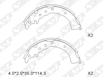 1 839 р. Колодки тормозные SAT (задние, 4WD)  Toyota Caldina  T210 (1997-2002) дорестайлинг универсал, рестайлинг универсал  с доставкой в г. Кемерово. Увеличить фотографию 1