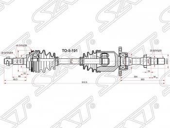 Привод передний правый SAT Toyota Ipsum SXM10 дорестайлинг (1995-1998)