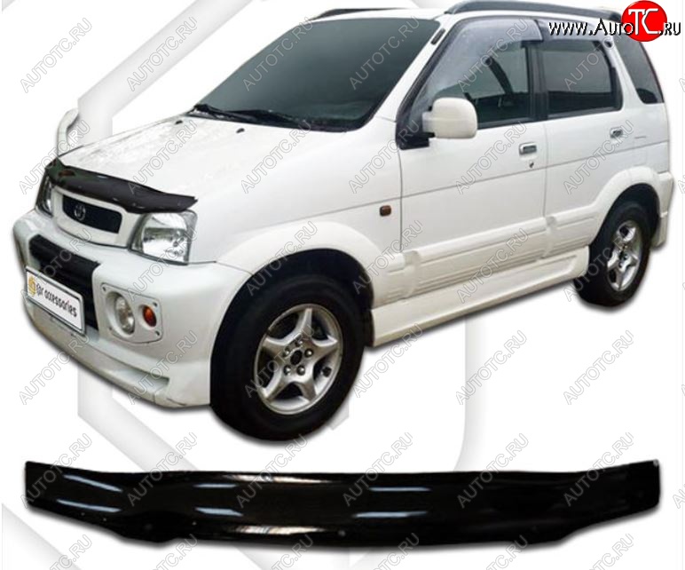 1 999 р. Дефлектор капота (J100,102,122) CA-Plastiс Toyota Cami J100 дорестайлинг (1999-2000) (Classic черный, Без надписи)  с доставкой в г. Кемерово