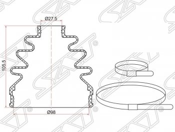 429 р. Пыльник ШРУСа (наружный) SAT  Toyota Camry ( V30,  V40,  XV20) - RAV4  XA10  с доставкой в г. Кемерово. Увеличить фотографию 1