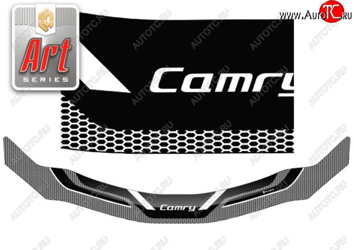2 479 р. Дефлектор капота CA-Plastiс  Toyota Camry  XV40 (2009-2011) рестайлинг (Серия Art белая)  с доставкой в г. Кемерово