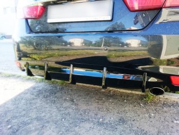 2 699 р. Диффузор на задний бампер KURAJ. (2 трубы)  Toyota Camry  XV55 (2014-2018) 1-ый рестайлинг, 2-ой рестайлинг (Неокрашенные)  с доставкой в г. Кемерово. Увеличить фотографию 4