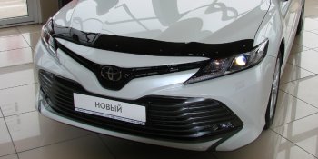 3 299 р. Дефлектор капота SIM Toyota Camry XV70 дорестайлинг (2017-2021)  с доставкой в г. Кемерово. Увеличить фотографию 2