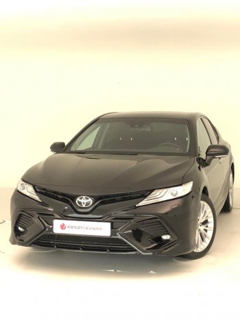 14 699 р. Накладка переднего бампера Yurol Toyota Camry XV70 дорестайлинг (2017-2021) (Неокрашенная)  с доставкой в г. Кемерово. Увеличить фотографию 2